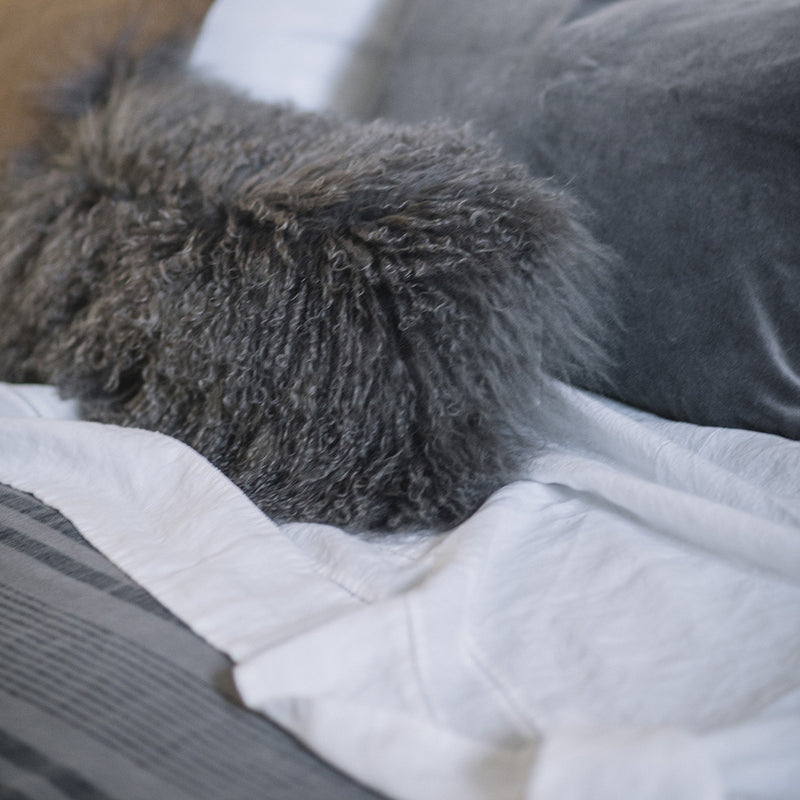 BISELINA - Sábana encimera de lino belga, ropa de cama de mezcla de algodón  y lino de color liso súper suave, estilo campestre