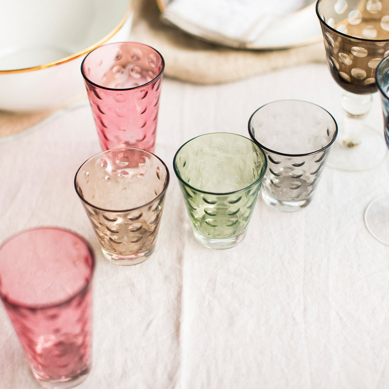 Vasos Cristal · Set de 4 · Colores – Lo de Manuela