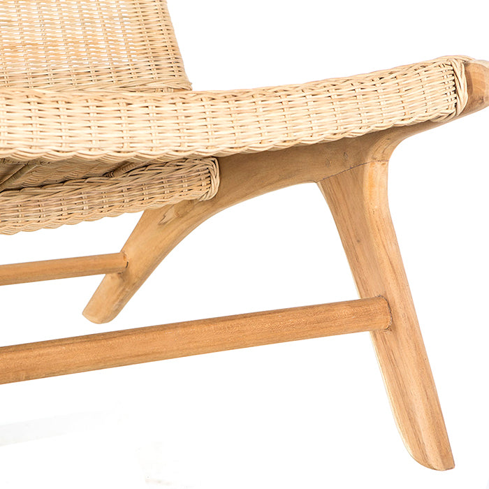 Sillón · Madera De Teca y Ratán · Natural