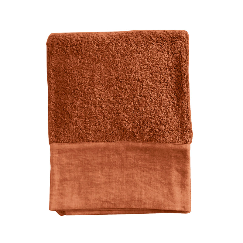 Toalla · Acabado Lino lavado · Color Naranja Oscuro